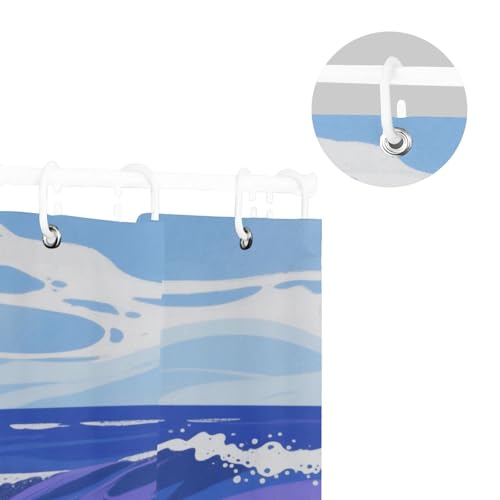 Rideau de douche imperméable anti-éclaboussures en tissu polyester - 6