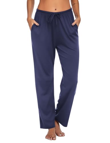 Image of Ekouaer Women Pajama Pants Comfy Pj Bottom with Pockets Stretch Plaid Sleepwear