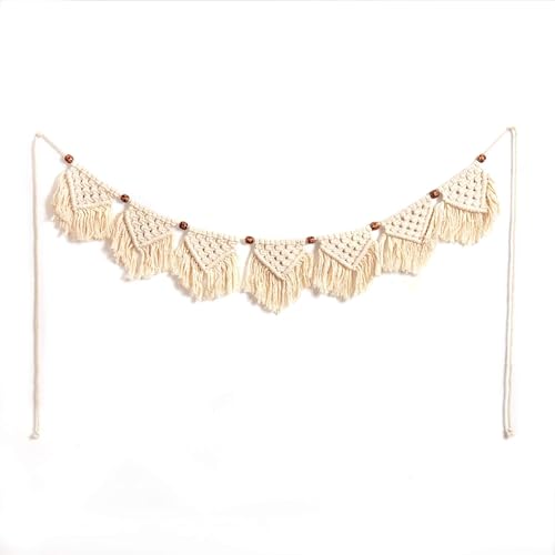 Eiyye Boho Tassel Garland Wall Hanging Handmade Cotton Bohemian Banner Home Decor for Bedroom Living Room Nursery Party & Wedding Decoration7-Flag