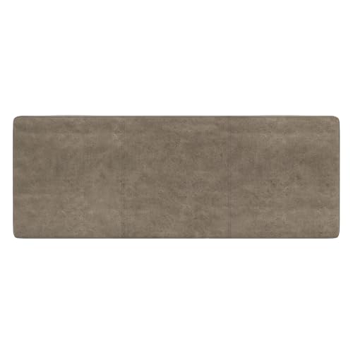 Image of SIMPLIHOME Avalon 48 inch Wide Vegan Leather Storage Ottoman in Grey Brown
