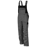 Größe 42 bis 110 Qualitex - Latzhose IMAGE MG 300 2-F - mehrere Farben 46,Grau/Schwarz