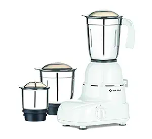 Bajaj Plastic Steel Glory 500 Watts Mixer Grinder with 3 Jars (White)