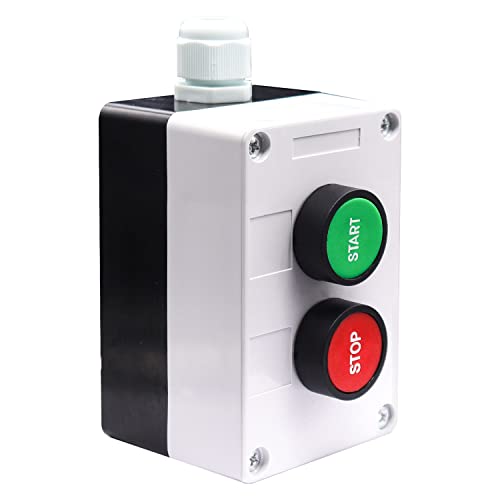 Taiss Momentary Push Button Switch Station Box Start/Stop Red Green Sign No Nc Pushbutton Switches Station Ac 660V 10A Hb2-Start/Stop-Box #TOP4