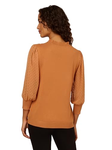 Adrianna Papell Women's Clip Dot Sleeve Twofer Sweater4