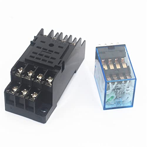 Relais électromagnétique transparent MY4NJ 4RT avec socle rail DIN 5A