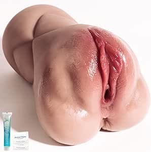 Realistische Masturbator Mastubrator Mann Sex Spielzeug Pussy Taschenmuschi Realistisch Groß mit 3D Vagina Klitoris Anal Erotik Pocket Pussy Sex Spielzeug für die Männer Braun
