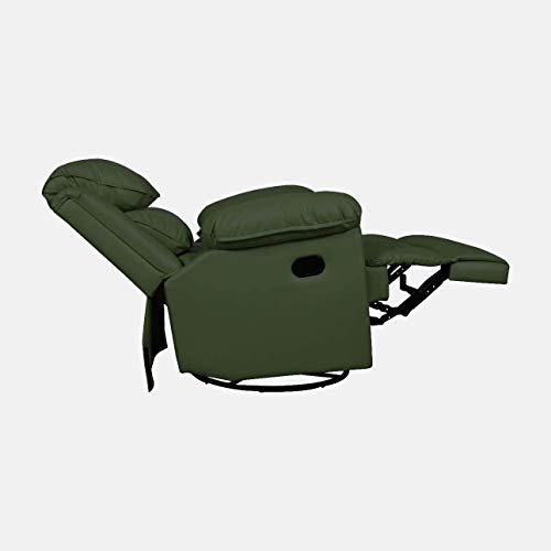 Image of Diana Recliner, Ultra Comfortable and Durable Ergonomic Single Seat Reclining Sofa, Living Room Recliner Chair with Thickened Padded Arm /Back, Leatherette, Green Color