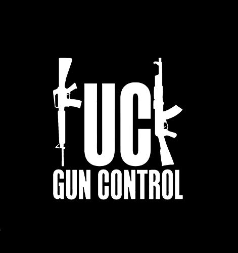 FCK Gun Control Decal Vinyl Sticker|Cars Trucks Vans Walls Laptop| White |5.5 x 5.0 in|DUC375