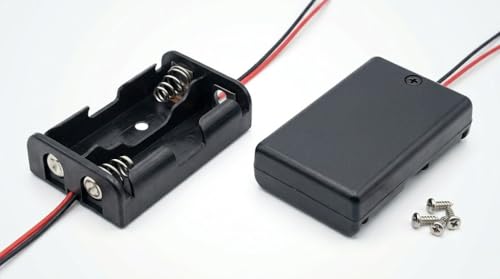 Image of 18650 Cell Lithium Battery Holder - for 3.7V li-ion Plastic case with Lead Wire Hard pin Spring Retention - Black (2 SLOT, 18650, 3, SERIES01)