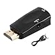 Hdmi Auf Klinke 3.5 Adapter, HD 1080P HDMI-Buchse auf VGA-Buchse Konverter Adapter Mit 3,5 mm Audio Klinkenkabel (Schwarz)