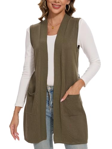 Image of Beautiful Nomad Sleeveless Cardigans for Women Long Sweater Vest
