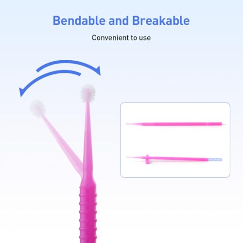 Image of JMU 400pcs Dental Micro Applicators Brushes, Fine, Pink