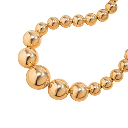 Collier ras du cou avec chaîne de perles irrégulières au style punk