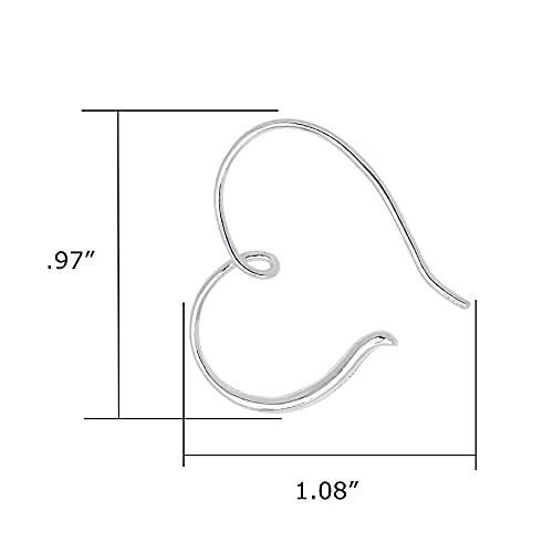 Boma Jewelry Sterling Silver Polished Heart Pull Through Hoop Earrings #TOP3