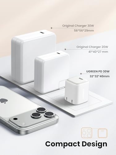 Image of UGREEN 30W USB C Charger, Nexode Foldable GaN PPS Compact Fast Wall Charger Block, USB-C Power Adapter for iPhone 17 /16 /15 /14, Galaxy S25 /S24 /S23, Pixel 9 /8 /7, MacBook Air, iPad(White)