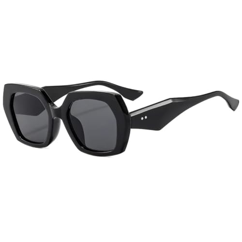 Lunettes de soleil vintage polygonales pour masquer la fatigue oculaire avec verres clairs