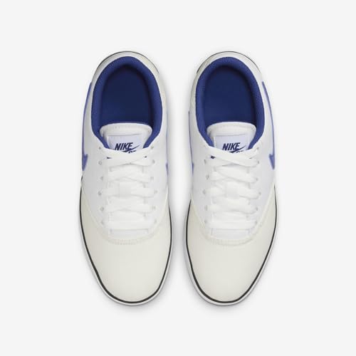 Nike SB Check Canvas Big Kids' Skate Shoes (905373-102, White/Summit White/Black/Deep Royal Blue) Size 3.54