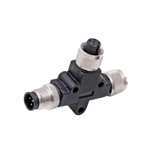 Conector M12 código A de tres vías con diseño en Y de 4 pines 5