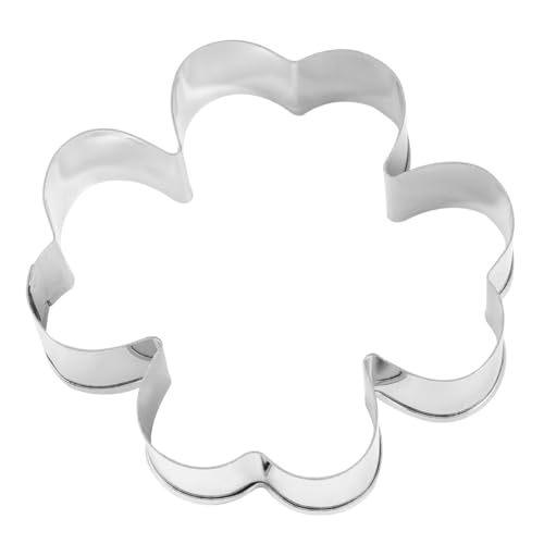 NIYANGLE Set 5 Stampi per Biscotti a Forma di Fiora in Acciaio Inox, Utensili da Cucina per Dolci, Taglierine per Muffin e Cheesecake, Strumenti per Pasticceria Domestica