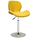 vidaXL Tabouret de Bar Chaise Pivotante de Pub Siège de Bistro Tabouret de Comptoir Chaise de Bar Siège de Pub Hauteur Réglable Jaune Moutarde Velours