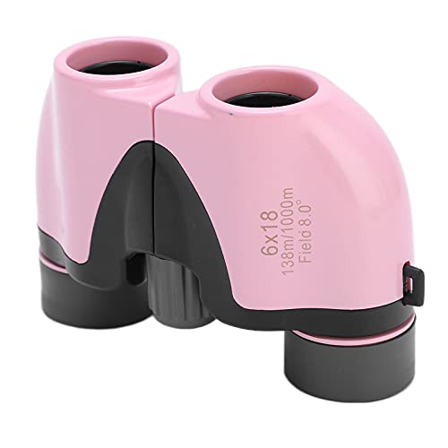 Mini binóculos portáteis 6x18 com textura delicada e design antiderrapante para uso infantil, lente