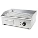 Produktbild vertes Grillplatte Bratplatte Plancha Grill Elektrisch 3000W aus Edelstahl (Grillfläche Mit Rillen 55x35cm, Thermostat, Temperatur 50-300°C, Spritz & Wärmeschutz, Auffangbehälter, Gummifüße)