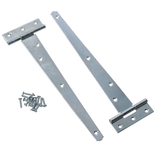 Charnière en T 250 mm anti-affaissement pour réparer une porte d'abri ou portail en bois