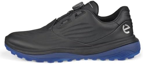【間】ECCO Lt1 Golf Boa Men ECCO Men's Lt1 Boa Hybrid Waterproof Golf Shoe, Black, 5-5.5