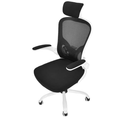 Chaise de bureau blanche Cocoarm avec accoudoir rabattable - 2