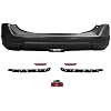 Rear Bumper Cover Kit w/Brackets & Reflector & Tail Light Compatible with Nissan 2014 2015 2016 Rogue NI1100295 850229TA0H