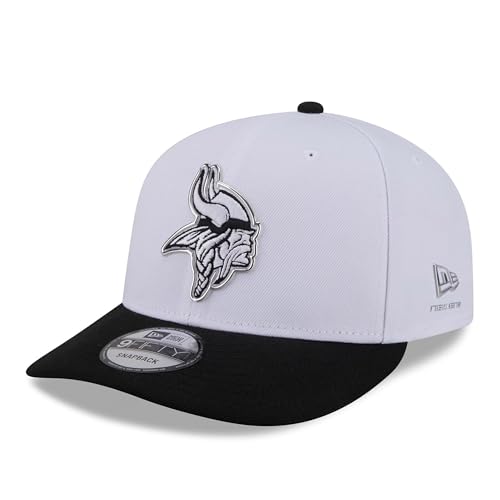 New Era Mens White/Black Minnesota Vikings 2026 NFL Draft Pre-Curved 9FIFTY Snapback Hat