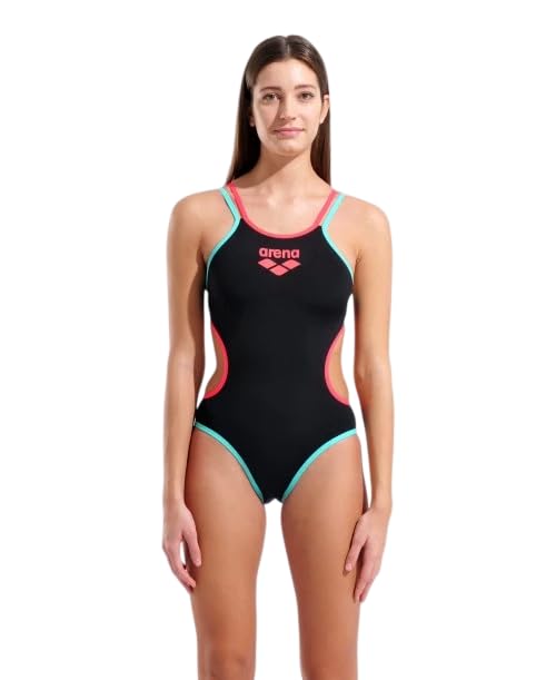 ARENA Costume Donna One Double Cross Back Logo Spallina Intero Piscina Nero Taglia 40 ITA