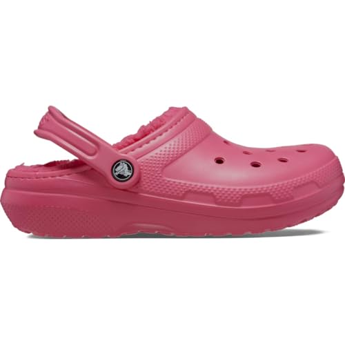 Image of Crocs Unisex Classic Lined Clog | Fuzzy Slippers, Hyper Pink, 10 US Men