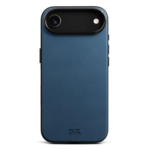 Image of DailyObjects Leatherite Case for iPhone Air Compatible with MagSafe Wireless Charging | Navy Blue-Gey Hybrid Magnetic Back Cover