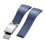 Rimmean 1 cinturino for orologio da uomo Submariner con fibbia a farfalla in acciaio inossidabile, nero e verde(Blue)