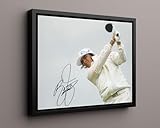 Golf Autograph Print - Rickie Fowler Drive - Orange Crush Swing - 16x20 Framed Canvas with Floating Frame