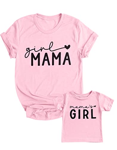 Mommy and Me Matching Shirt Mama Girl Matching Tee Mom and Daughter Tshirt Heart Graphic Family Matching Set Clothes