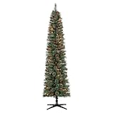 home heritage 7ft stanley slim pre-lit pencil christmas tree