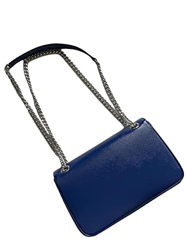 Prada Pattina Saffiano Patent Leather Shoulder Bag, Ink Blue3