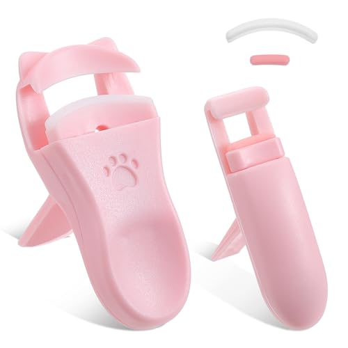 Oruola 2pcs Eye Lash Curlers,Mini Eyelash Curlers,Professional Lash Curler for Women,Portable Eyelash Curler for Women Girls Lashes Long-Lasting Curling,Pink