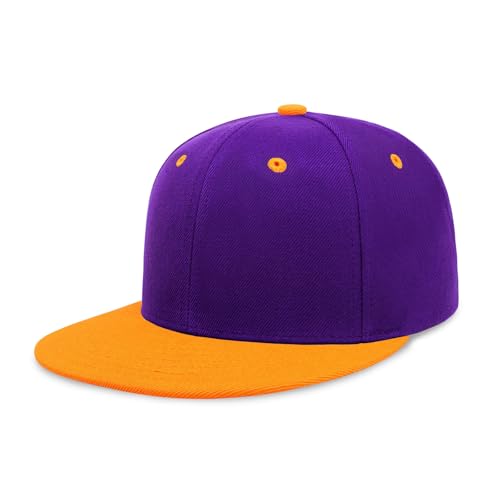 Image of CHOK.LIDS Flat Bill Visor Classic Snapback Hat Blank Adjustable Brim High Top End Trendy Color Style Plain Tone Baseball Cap
