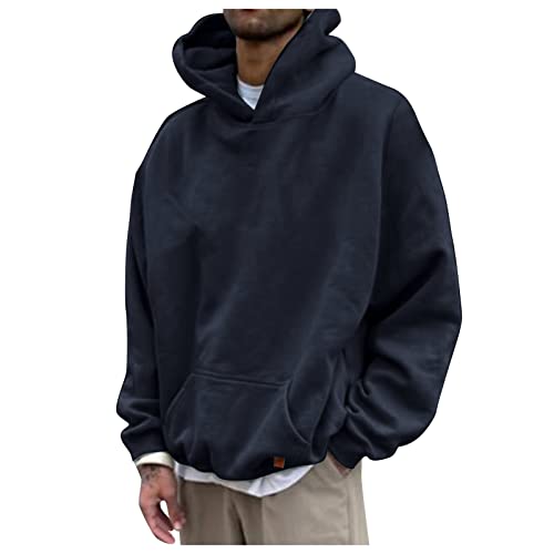 Mens Fashion Hoodies & Sweatshirts, Cotton Fleece Hooded Casual Long Sleeve Basic Pullover Drawstring Tops with Kanga Pocket2