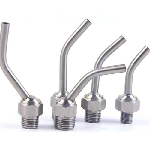 304 Stainless Steel coolant is Aimed at CNC Lathe Cutting Nozzle,360°Steering high Pressure Cutting Oil Cooling Industry Nozzle air Blowing Nozzle M10*1.0_Tube length 40mm(1.57in)(10 Pieces nozzles)