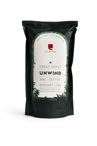 Cafe Coffee Day-| Unwind(80% Coffee & 20% Chicory) | 200 Gm | Medium To Dark Roast | South Indian Filter Coffee Powder Bag | Fresh From Chikmagalur Factory