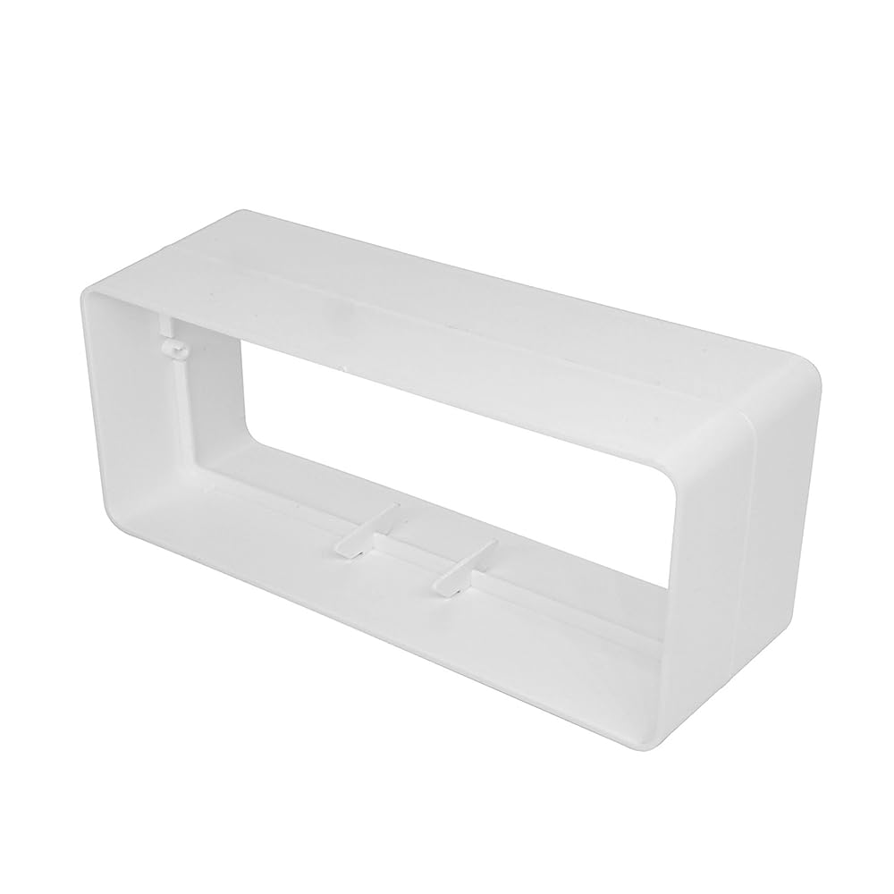 EASYTEC® Montagefertiges Mauerkasten-Set | DN Ø 150 mm | 220 x 90 | MK-SET1 | Edelstahl-Jalousie, Teleskoprohr, zweite Rückstauklappe, 2 m Flachkanal 220 x 90 mm, Verbinder, Umlenkbogen, Übergangsstück