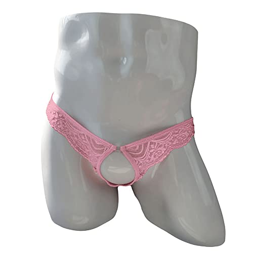 COMLIFE Men's Mesh Lace Thongs Underwear Sissy Hollow See Through Under Panties T-back Backless2