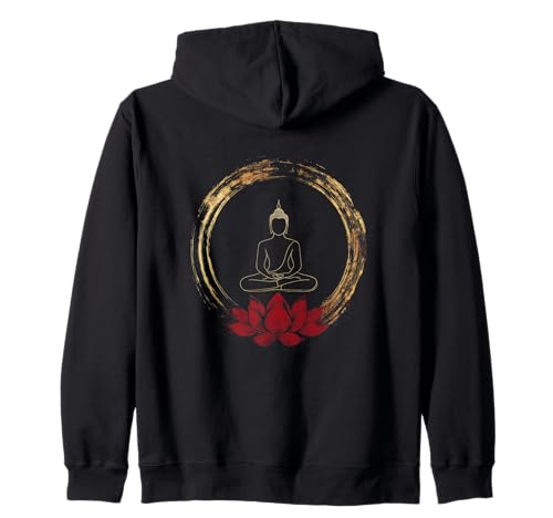 Enso Zen Circle Buddha Flor de loto Meditación Espiritualidad Sudadera con Capucha