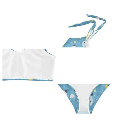 Wusikd Pandas Faces Clouds Girls Swimsuits Two Piece Moon Stars Swimwear Bikini Set for for Girls Size 3T4