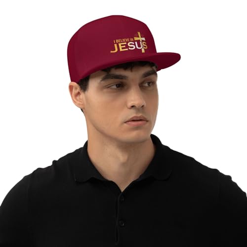 I Believe in Jesus Snapback Hats for Mens Woman's Hip Hop Baseball Cap Unisex Adjustable Flat Bill Visor Cap3