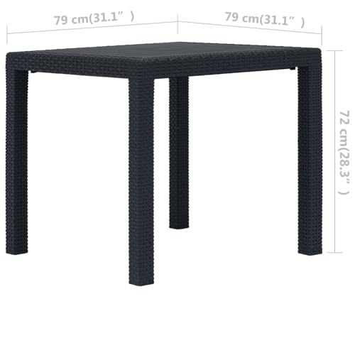 Table de jardin résistante aux intempéries Gecheer aspect rotin tressé - 6